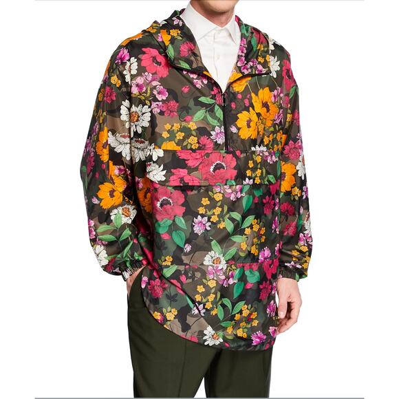 Valentino Other - NWT Valentino Men's Army Floral-on-Camo Wind-Resistant Hooded Jacket 38 / M